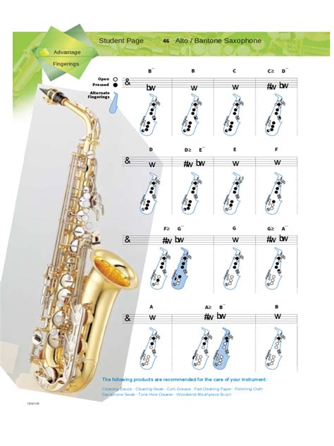 txt) or read online for free. . Printable alto sax finger chart
